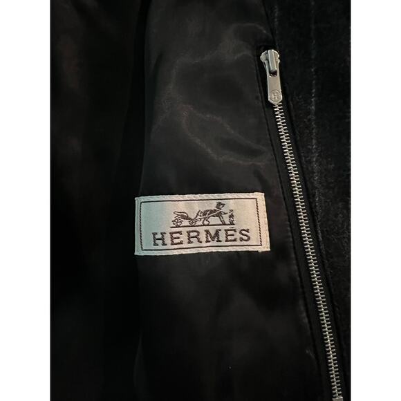 $5050 Hermes "Blouson Bord Cote" Wool Bomber Jacket Grey Pinstripe Men Size IT50 - Picture 7 of 16